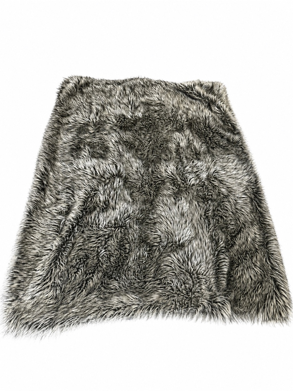 LUXE HABITAT blanket throw furry grey Plush Faux Fur Throw Blanket - Gray thick